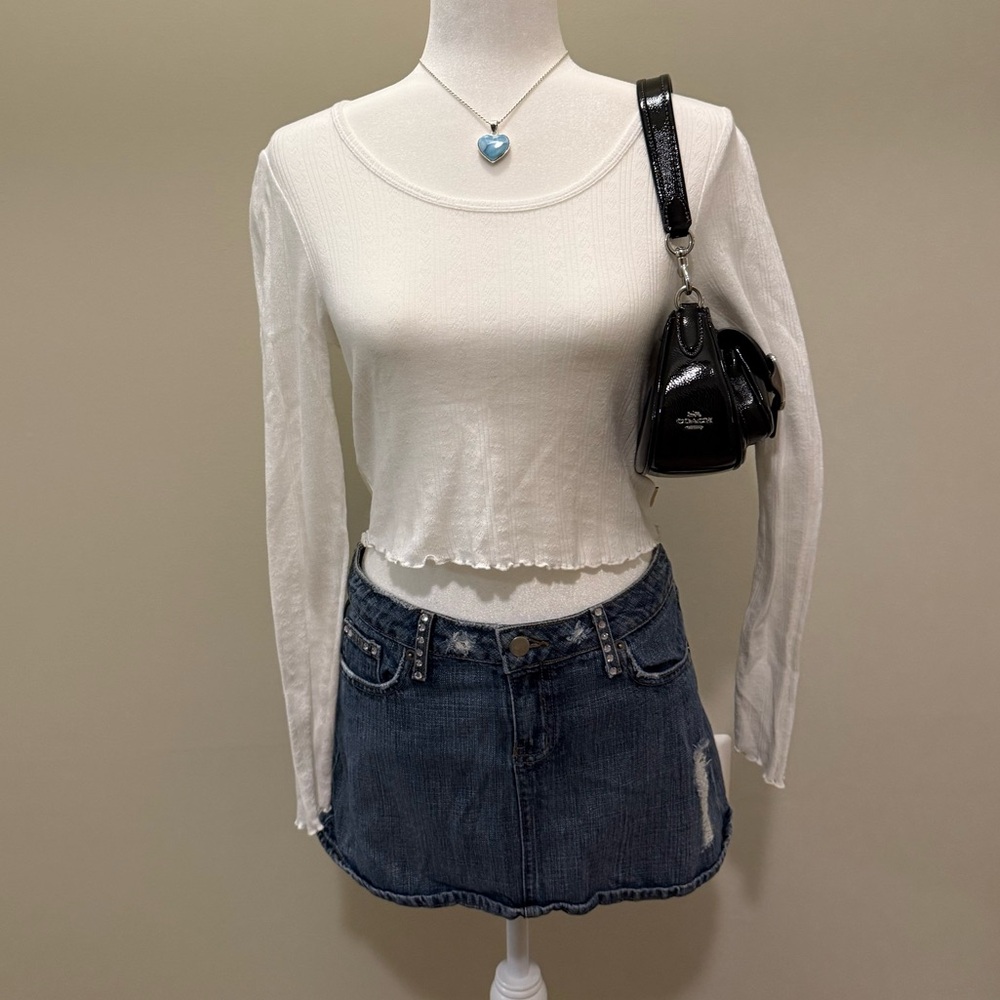 white heart eyelet long sleeve by super dry, size 8